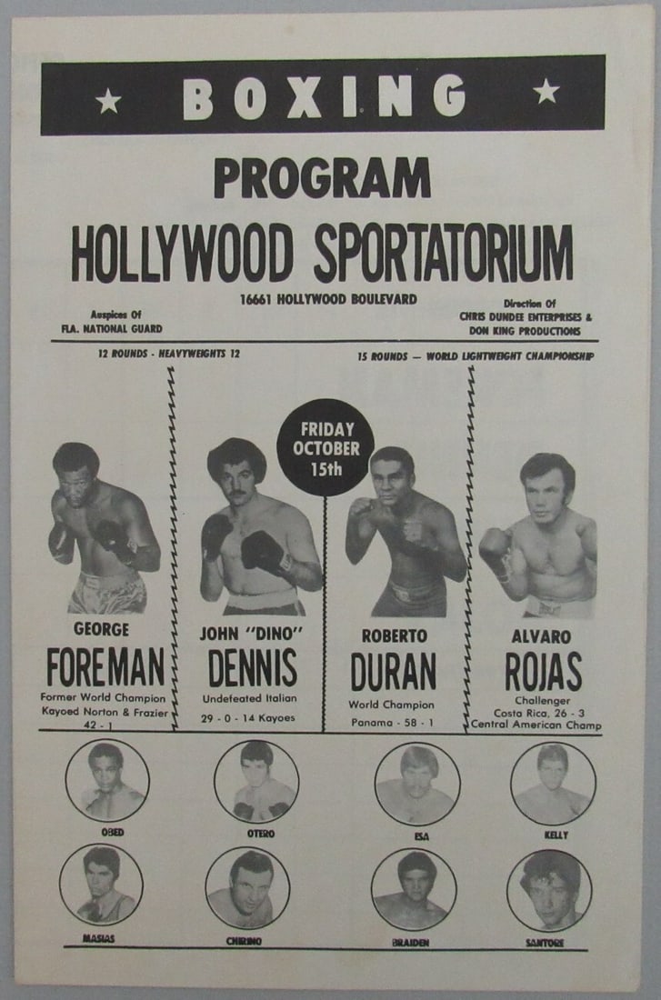 George Foreman vs John Dino Dennis 1976 Official Boxing Program (1 of 2)
