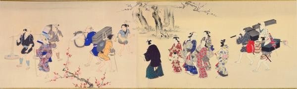 Miyagawa Choshun Woodblock Print Shinbi Art Viewing Plum Blossoms 1918: Miyagawa Choshun Woodblock Print Shinbi Art Viewing Plum Blossoms 1918 Item Specifics: Artist: Miyagawa Choshun Subject: Viewing Plum Blossoms and Watching a Dance Material: Paper Style: Japanese Size