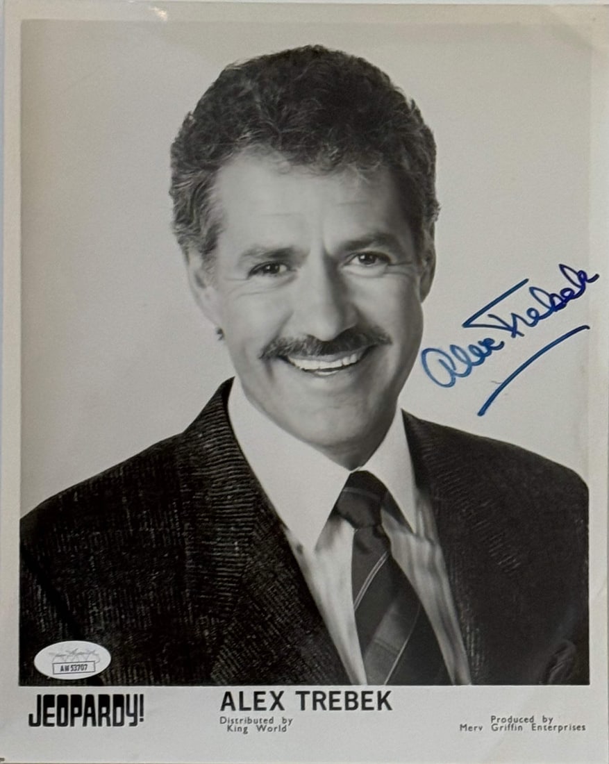 Alex Trebek Autographed 8x10 Celebrity Photo (JSA): Alex Trebek Autographed 8x10 Celebrity Photo (JSA) Item Specifics: Brand: James Spence Authentication (JSA) Alex Trebek Autographed 8x10 Celebrity Photo Signed in blue sharpie across the front of the 