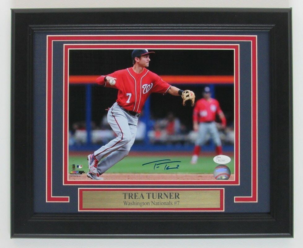 Trea Turner Washington Nationals Signed 8x10 Photo Framed JSA 142162: Trea Turner Washington Nationals Signed 8x10 Photo Framed JSA 142162 Item Specifics: Autograph Authentication: JSA League: MLB Original/Reprint: Original Product: Baseball Sport: Baseball Team: Washin