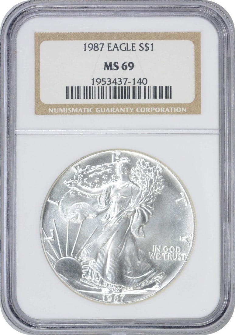 American Silver Eagle Dollar MS69 1987 Mint State NGC (1 of 1)