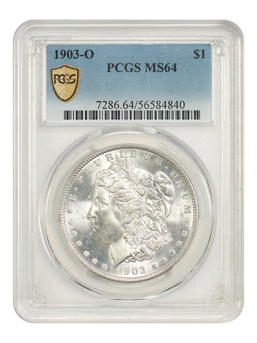 Elusive 1903-O Morgan Dollar MS64 PCGS: Elusive 1903-O Morgan Dollar MS64 PCGS The 1903-O Morgan Dollar MS64 PCGS is an uncirculated example of one of the most iconic coins in American history, featuring a rich brown color and exceptional d