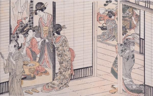 Meiji 1907 Utamaro Kitagawa Woodblock Print Parlor Guest Scene Ukiyo E Art: Meiji 1907 Utamaro Kitagawa Woodblock Print Parlor Guest Scene Ukiyo E Art Item Specifics: Artist: Kitagawa Utamaro Subject: Social Scene / Parlor Material: Paper Style: Japanese Size: 16.5 x 26.5 cm 
