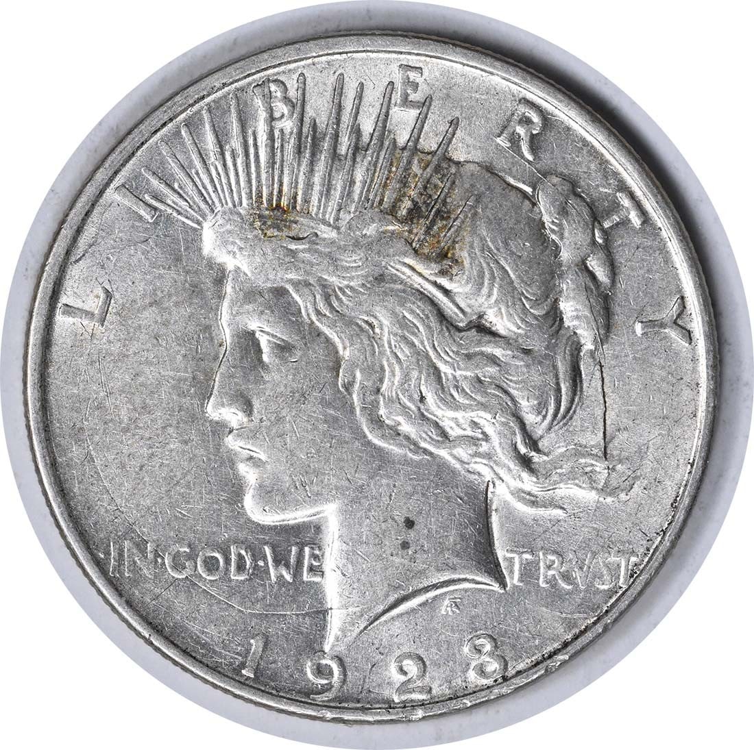 1923-D Peace Silver Dollar VAM 1H Choice AU Uncertified: 1923-D Peace Silver Dollar VAM 1H Choice AU Uncertified 1923-D Peace Silver Dollar VAM 1H Choice AU Uncertified - A highly detailed and circulated example of the iconic 1923-D Peace Silver Dollar, boa