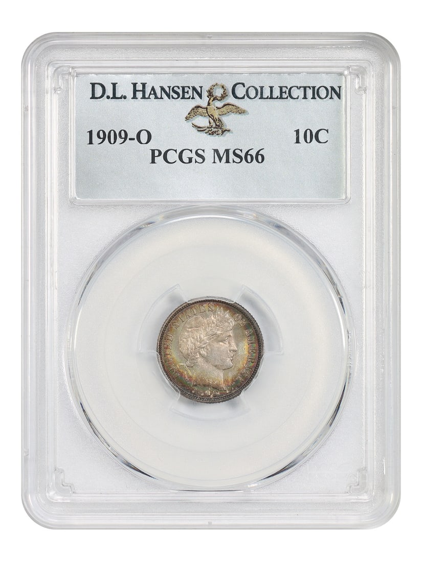 PCGS MS66 1909-O 10C ex D L Hansen: PCGS MS66 1909-O 10C ex D L Hansen Item Specifics: Denomination: 10C Year: 1909 Mint Location: New Orleans Circulated/Uncirculated: Uncirculated Certification: PCGS Certification Number: 35373213 Prod
