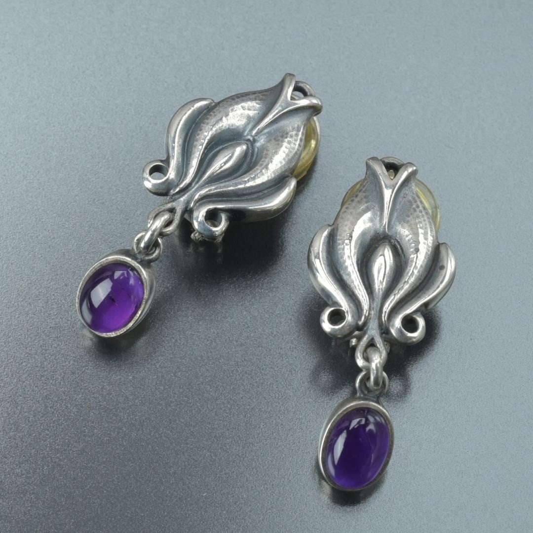Jensen Georg 2012 Sterling Silver Amethyst Clip on Earring (1 of 10)