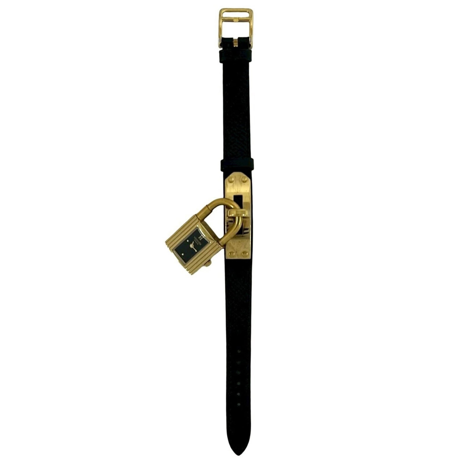 Hermes Wristwatch: Hermes Wristwatch Gold plated case and band, featuring a classic 20mm diameter design. This elegant wristwatch is crafted from high-quality materials, making it a stylish addition to any outfit. Its