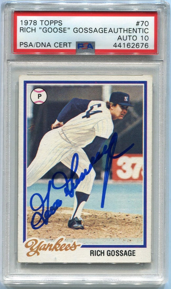 Rich "Goose" Gossage 1978 Topps Autographed Card PSA Graded (1 of 2)