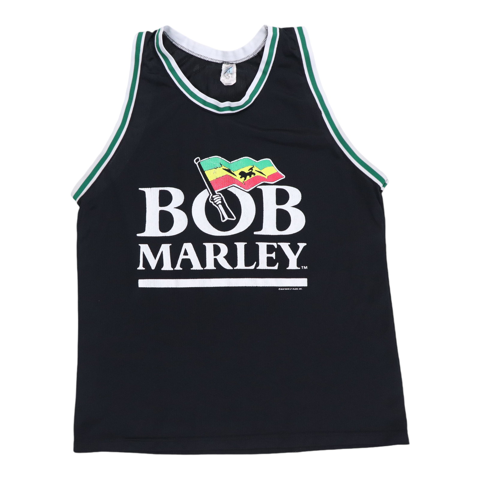 1990s Bob Marley Basketball Jersey: 1990s Bob Marley Basketball Jersey Authentic 1990s Bob Marley Basketball Jersey - A rare and nostalgic piece from the reggae legend's athletic career. This vintage jersey features bold graphics and a