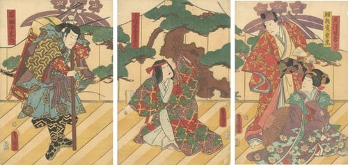 Genji Aioi Kabuki Art Print Japanese Toyokuni Woodblock 1861 Triptych: Genji Aioi Kabuki Art Print Japanese Toyokuni Woodblock 1861 Triptych Item Specifics: Artist: Toyokuni III Subject: Kabuki Play Material: Paper Style: Japanese Year Of Production: 1861 Product Disclai