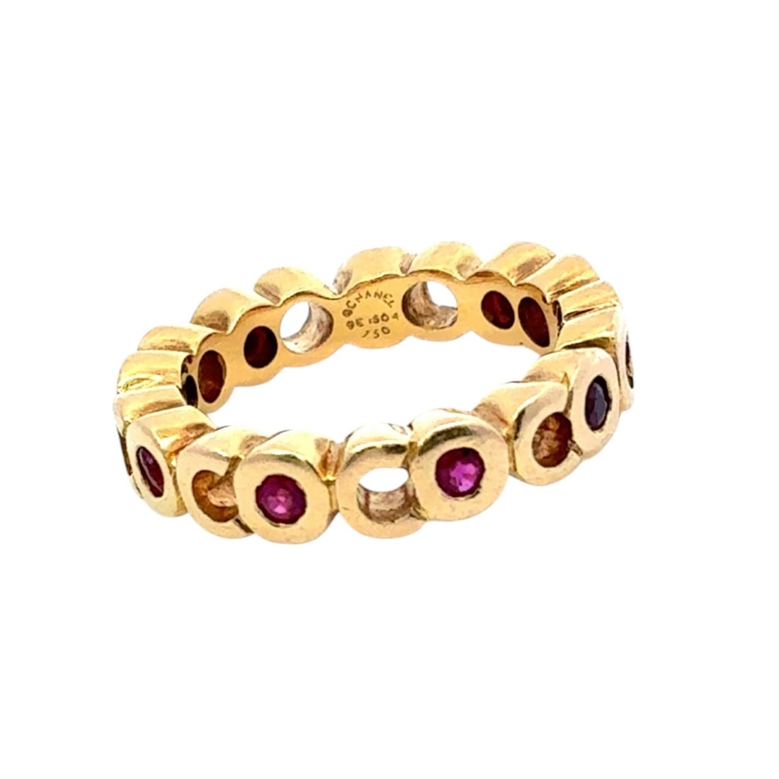 CHANEL Coco Mark Ruby Ring US4.5-5 Yellow Gold 18K - 9