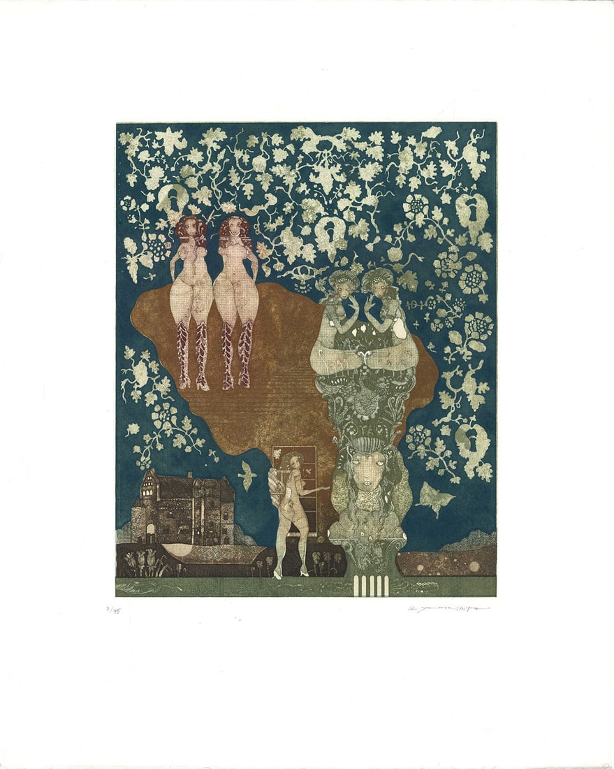 Kiyosumi Yamashita 1976 Signed Copper Print Imaginary Women XI Ltd 45 (1 of 11)