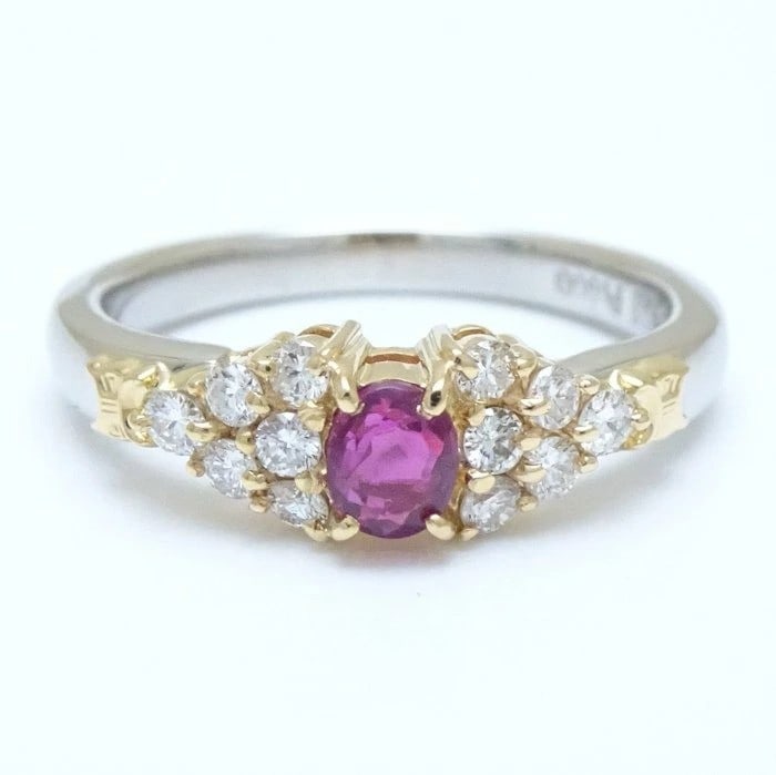 Vintage Celine Double Triomphe Ruby 0.34ct Diamond 0.25ct Pt900 18k Gold Ring: Vintage Celine Double Triomphe Ruby 0.34ct Diamond 0.25ct Pt900 18k Gold Ring Item Specifics: Shape: Round Occasion: Anniversary Birthday Christening Christmas Engagement Graduation Mother's Day Valen