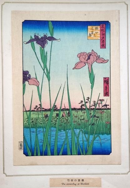Hiroshige Utagawa 100 Famous Views of Edo Irises at Horikiri Woodblock Print: Hiroshige Utagawa 100 Famous Views of Edo Irises at Horikiri Woodblock Print Item Specifics: Artist: Utagawa Hiroshige Subject: Irises at Horikiri One Hundred Famous Views of Edo Material: Washi