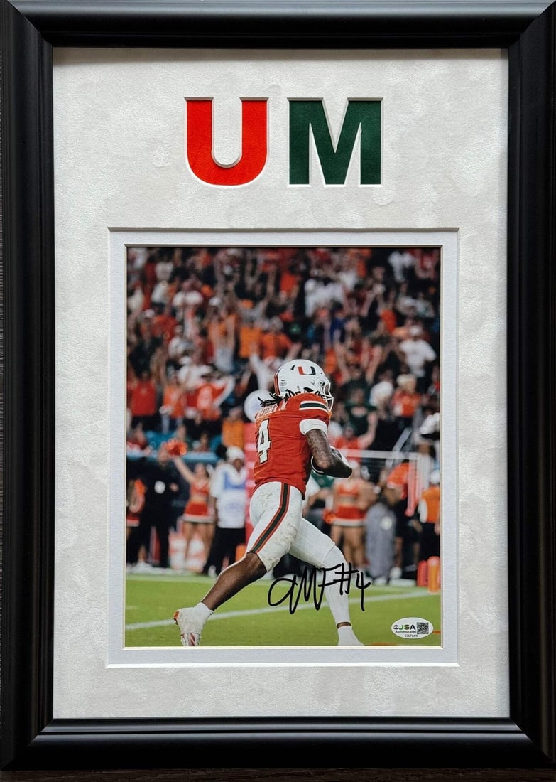 Hurricanes Photo Framed 8x10 Autographed by Mark Fletcher Jr: Hurricanes Photo Framed 8x10 Autographed by Mark Fletcher Jr Mark Fletcher Jr's sharpie signature adds a personal touch to this 8x10 framed photo, showcasing his connection to the Miami Hurricanes.