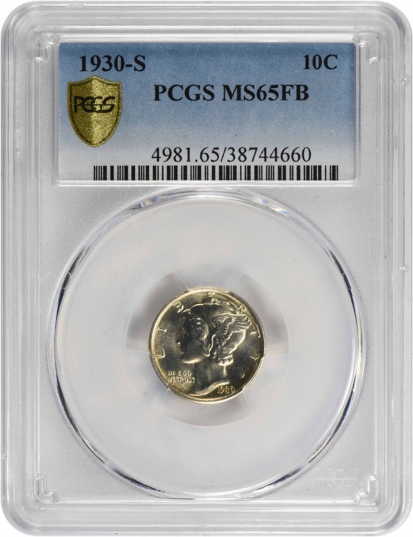 1930-S Mercury Silver Dime MS65FB PCGS (1 of 3)