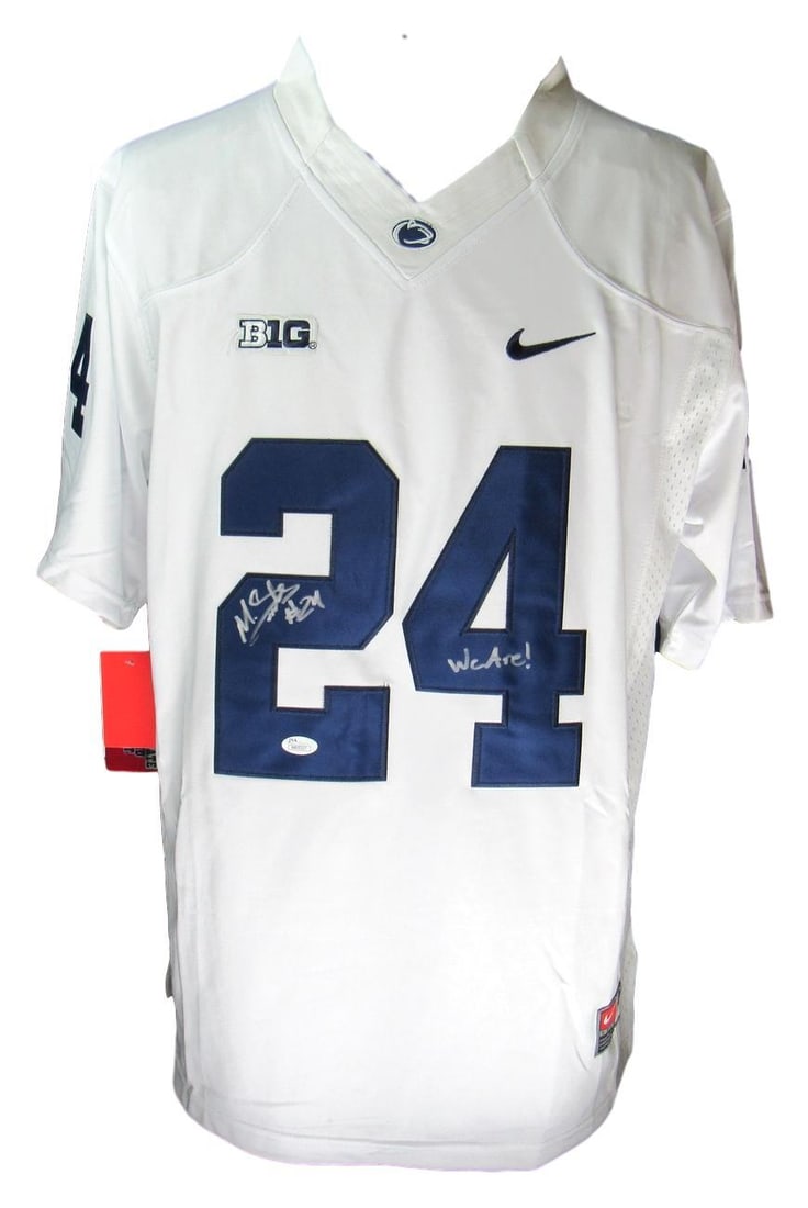 Miles Sanders Signed/ Inscribed "We Are" Penn State White Jersey JSA 500113 (1 of 2)
