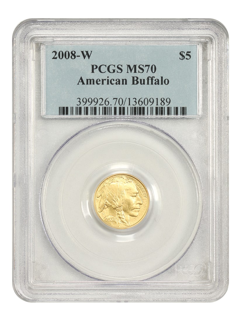 2008-W $5 American Buffalo PCGS MS70 (Burnished) - $5 Gold Buffalos (1 of 4)
