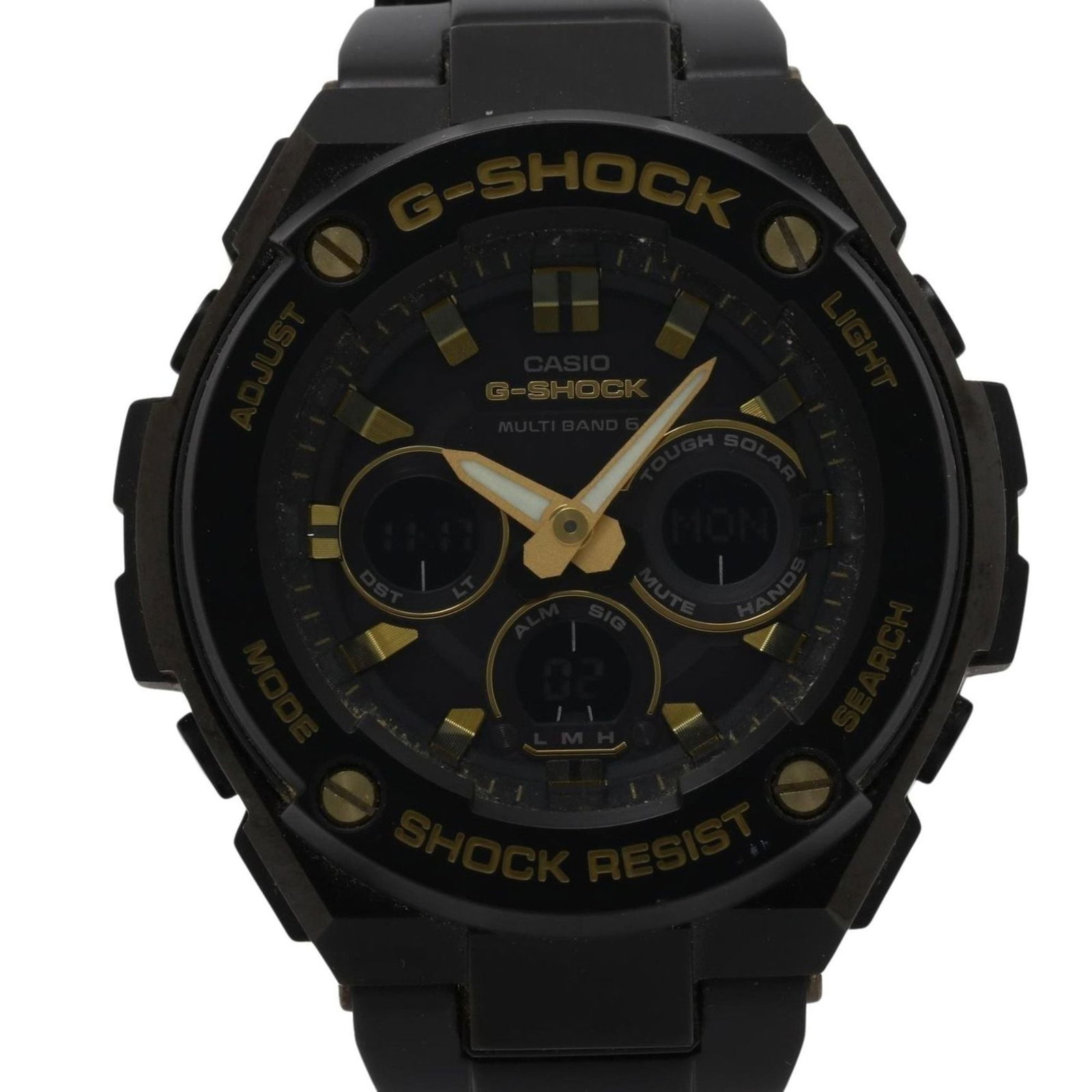 Casio Wristwatch: Casio Wristwatch Stainless steel construction and sleek black dial make this Casio wristwatch a stylish accessory for everyday wear. Powered by solar energy, it's a practical choice that doesn't requi