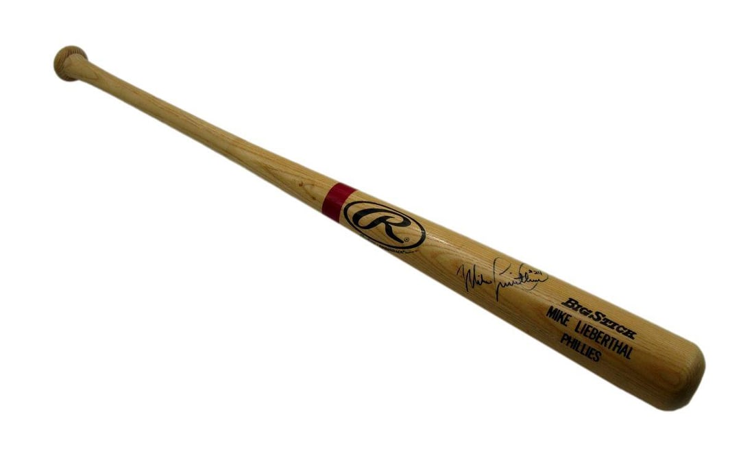 Mike Lieberthal Phillies Signed/ Auto Blonde Big Stick Baseball Bat JSA 192638 (1 of 4)