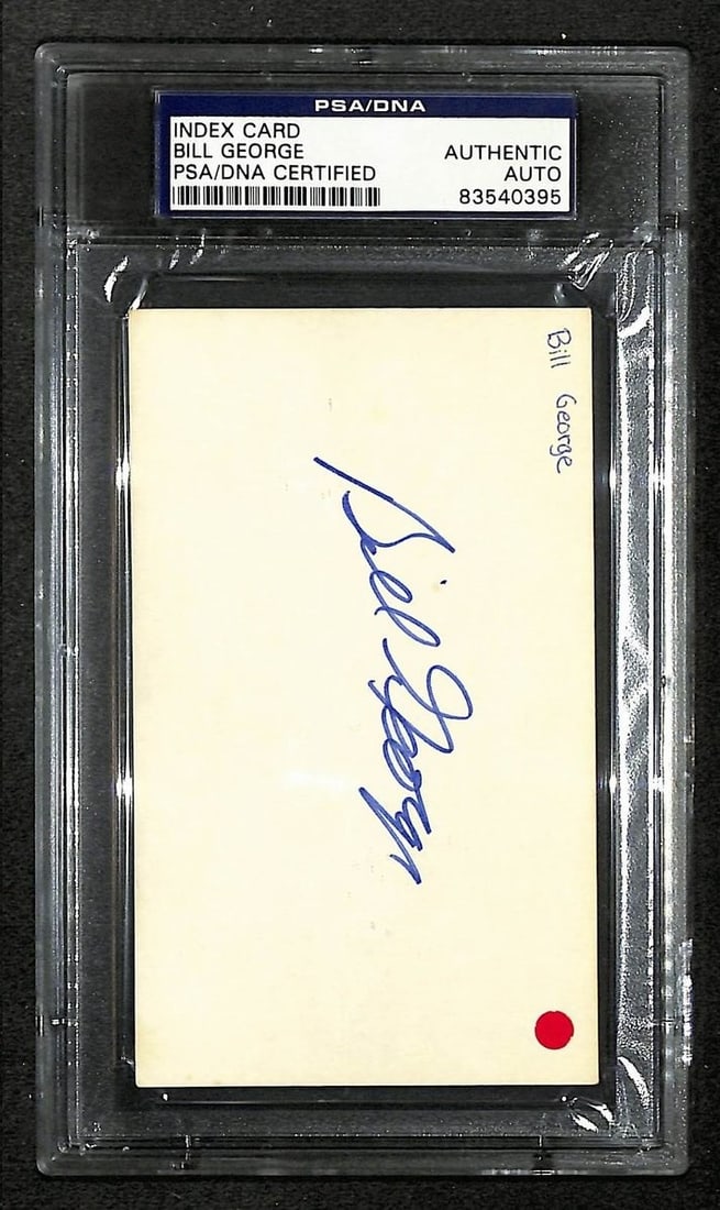Bill George Signed/ Autographed Bears HOF Index Card PSA/ DNA 212415: Bill George Signed/ Autographed Bears HOF Index Card PSA/ DNA 212415 Item Specifics: Original/Reprint: Original Product: Photo Sport: Football Product Disclaimer: Not affiliated with any team or leagu