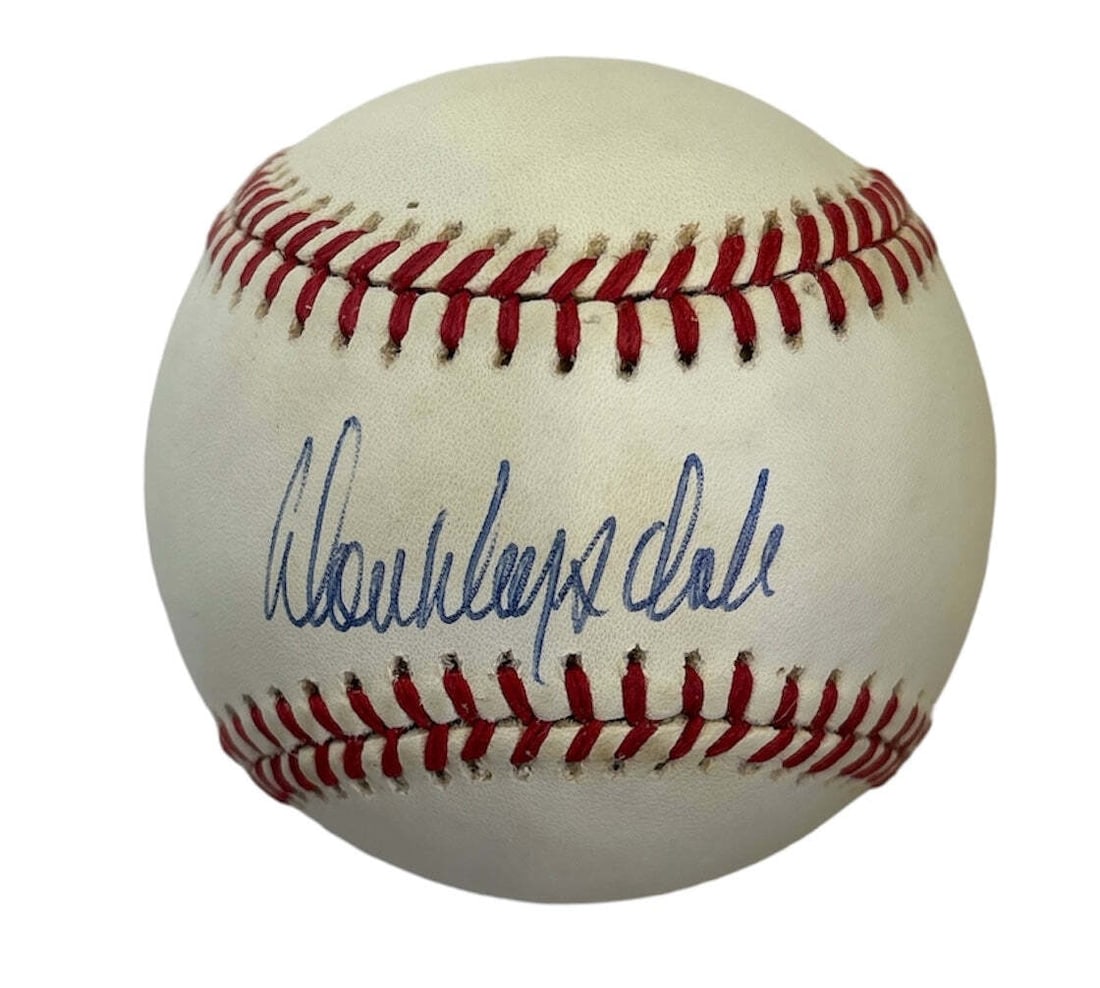 Don Drysdale Autographed Official National League Baseball (BECKETT): Don Drysdale Autographed Official National League Baseball (BECKETT) Signed in blue pen across the sweet spot, this William White baseball features a notable autograph from Don Drysdale. The item has 