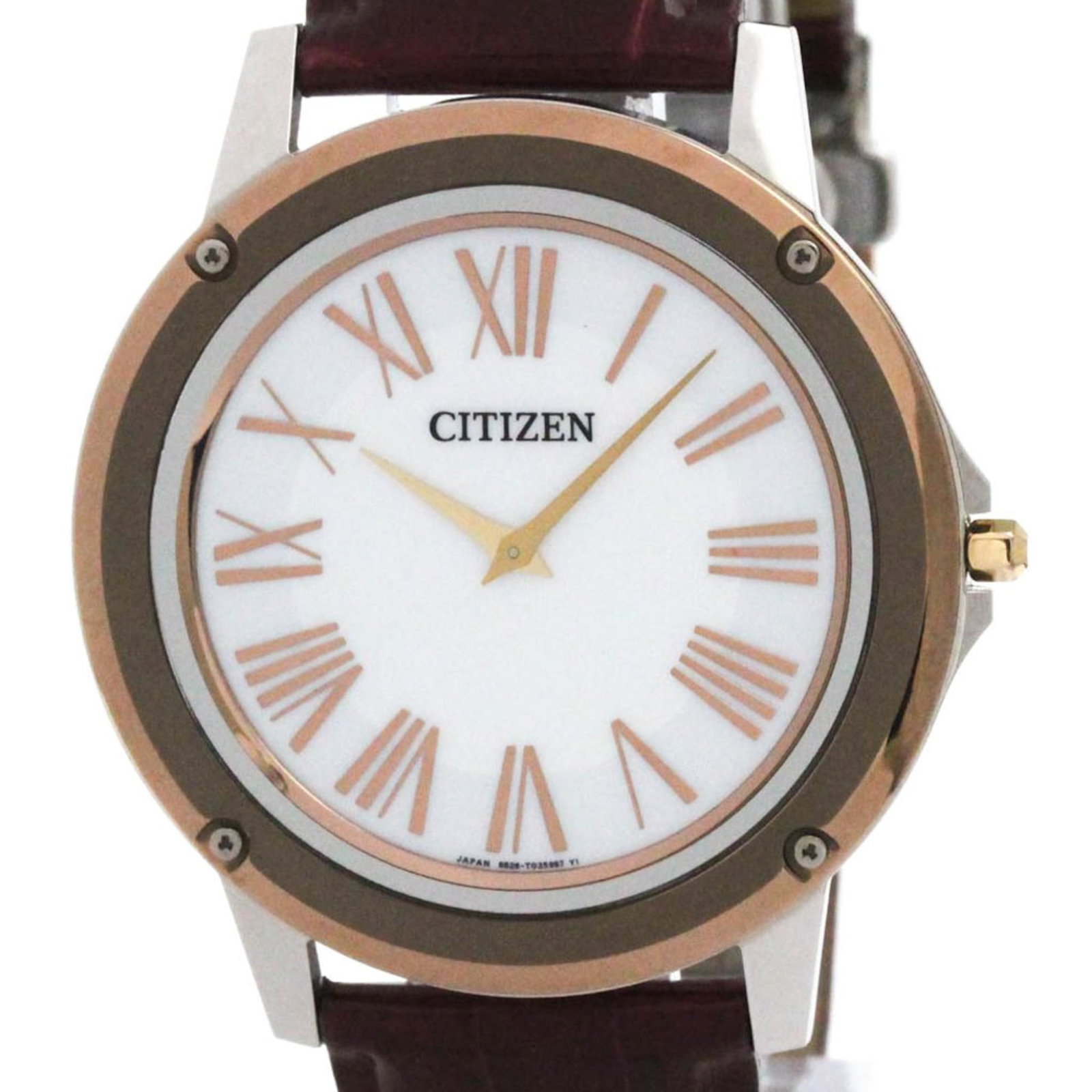 Citizen Wristwatch: Citizen Wristwatch Stainless steel case and leather band make for a sleek, formal look. Powered by Citizen's Eco Drive solar technology, this watch requires minimal maintenance and runs indefinitely. 