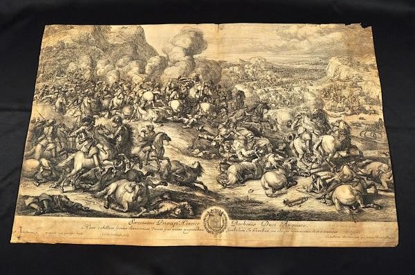 Jan van Huchtenburgh 18thC Copperplate Engraving Henri Jules de Bourbon Print (1 of 7)