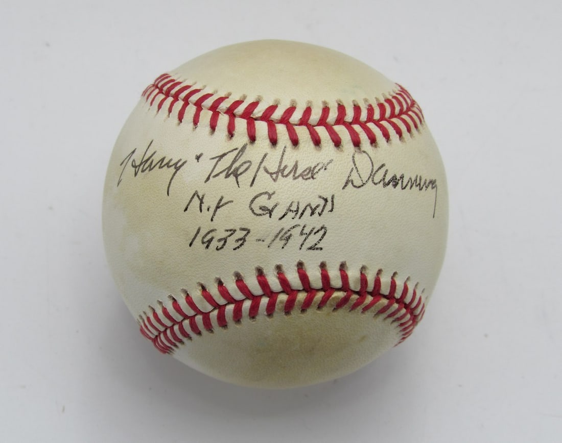 Harry Danning Signed/ Inscribed ONL Baseball New York Giants PSA/ DNA 191725 (1 of 2)