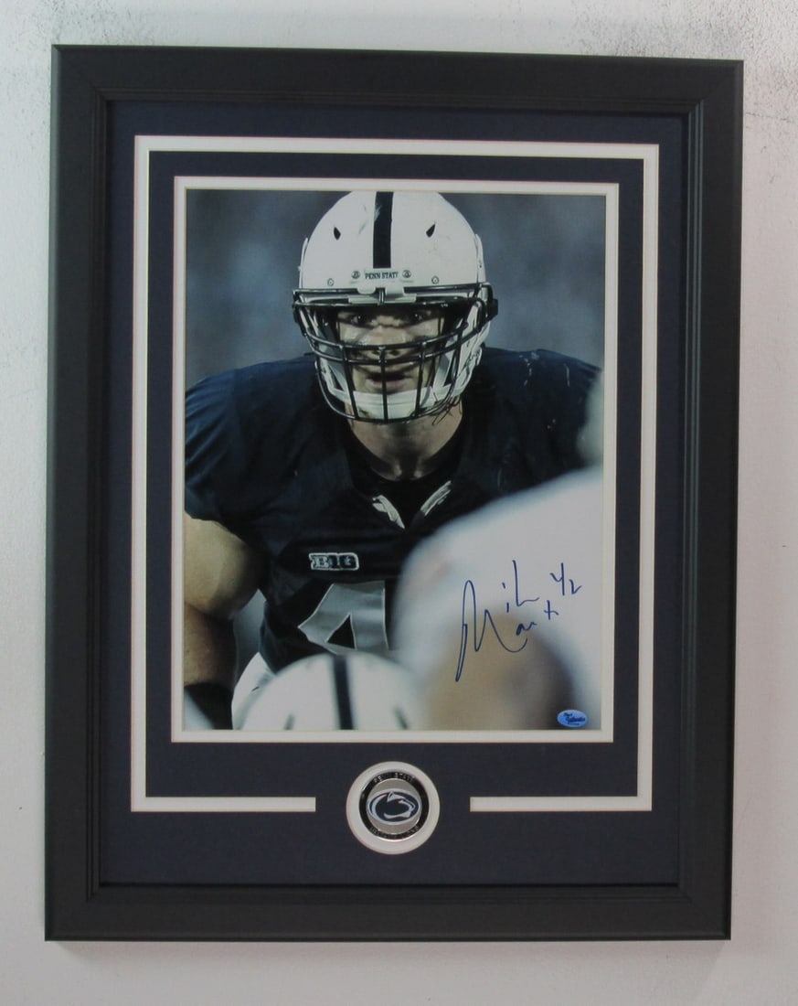 Michael Mauti Autographed/ Inscr 11x14 Photo Penn State Framed BA 180017: Michael Mauti Autographed/ Inscr 11x14 Photo Penn State Framed BA 180017 Michael Mauti's signature adds a touch of Nittany Lion pride to this 11x14 photo, which captures the essence of Penn State foot