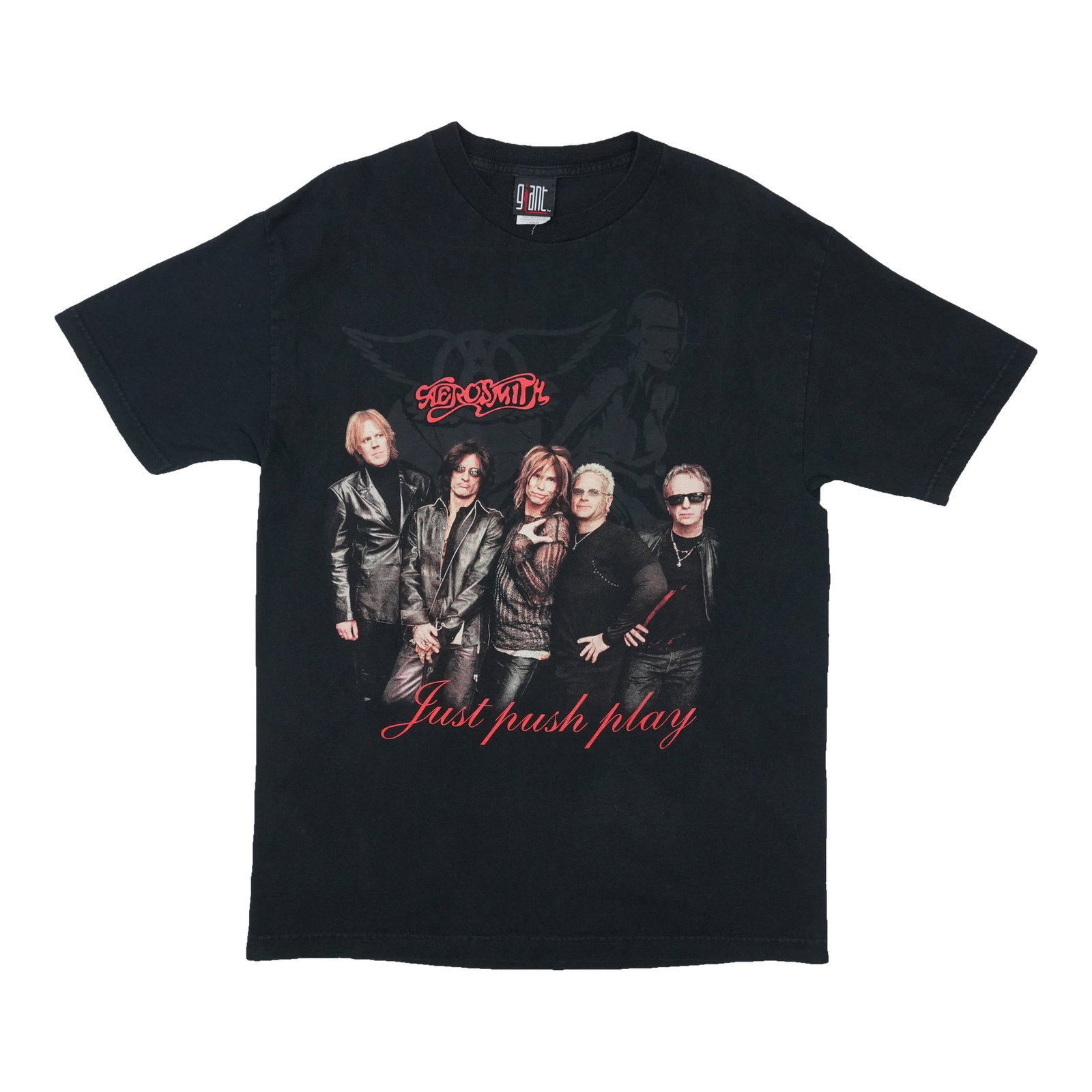 Aerosmith Tour 2001 Just Push Play Shirt: Aerosmith Tour 2001 Just Push Play Shirt Authentic Aerosmith Tour 2001 Just Push Play Shirt, featuring the iconic tour logo and design from one of the band's most successful periods. This vintage shir