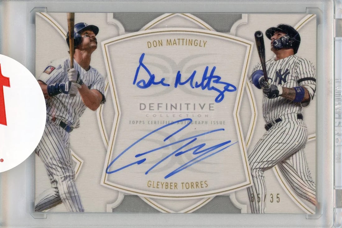 Don Mattingly & Gleyber Torres Autographed 2020 Topps Definitive Collection Card (1 of 2)