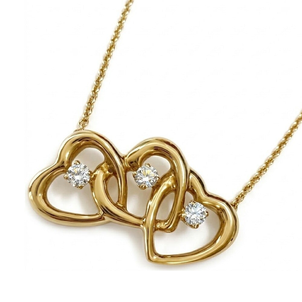 Tiffany Co Triple 18k Yellow Gold Necklace Diamond Heart Loving Vintage: Tiffany Co Triple 18k Yellow Gold Necklace Diamond Heart Loving Vintage Item Specifics: Pendant Shape: Heart Number Of Diamonds: 3 Closure: Spring Ring Occasion: Anniversary Birthday Christening Chris