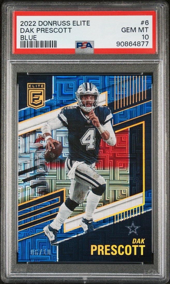 BLUE Dak Prescott Elite Donruss #6 10 PSA (1 of 3)