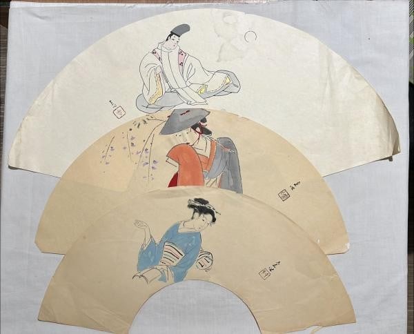 Senmen ga Antique Art 18pc Japanese Fan Woodblock Print Nakamura Teii Set: Senmen ga Antique Art 18pc Japanese Fan Woodblock Print Nakamura Teii Set Item Specifics: Artist: Teii Nakamura Subject: Japanese Fan Designs and Traditional Motifs Material: Washi Paper Style: Japane