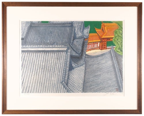 Woodblock print signed limited edition framed by Sekino in 1972.: Woodblock print signed limited edition framed by Sekino in 1972. Item Specifics: Artist: Sekino Junichiro Subject: Architecture Material: Paper Style: Japanese Size: 46.7 x 66 cm Year Of Production: 1