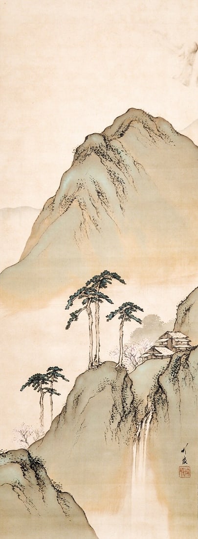 Nihonga Landscapes Spring Autumn Otake Chikuha Hanging Double Scroll Set: Nihonga Landscapes Spring Autumn Otake Chikuha Hanging Double Scroll Set Item Specifics: Artist: Otake Chikuha Subject: Spring and Autumn Landscapes Material: Ink and pigments on silk or paper Style: 