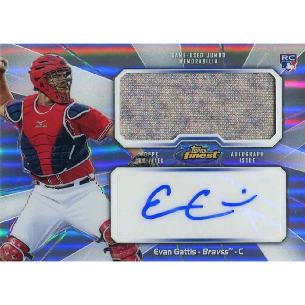 Evan Gattis Autographed 2013 Topps Finest Rookie Jersey Card: Evan Gattis Autographed 2013 Topps Finest Rookie Jersey Card Evan Gattis Autographed 2013 Topps Finest Rookie Jersey Card bears the signature of the player. This card features a high-quality image of 