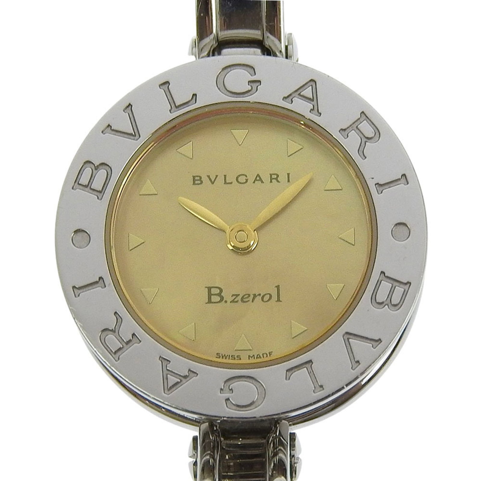 Bvlgari Wristwatch: Bvlgari Wristwatch Stainless steel case and band, complemented by a brown analog dial, make for a sleek and sophisticated timepiece. This Bvlgari wristwatch features a quartz movement and measures