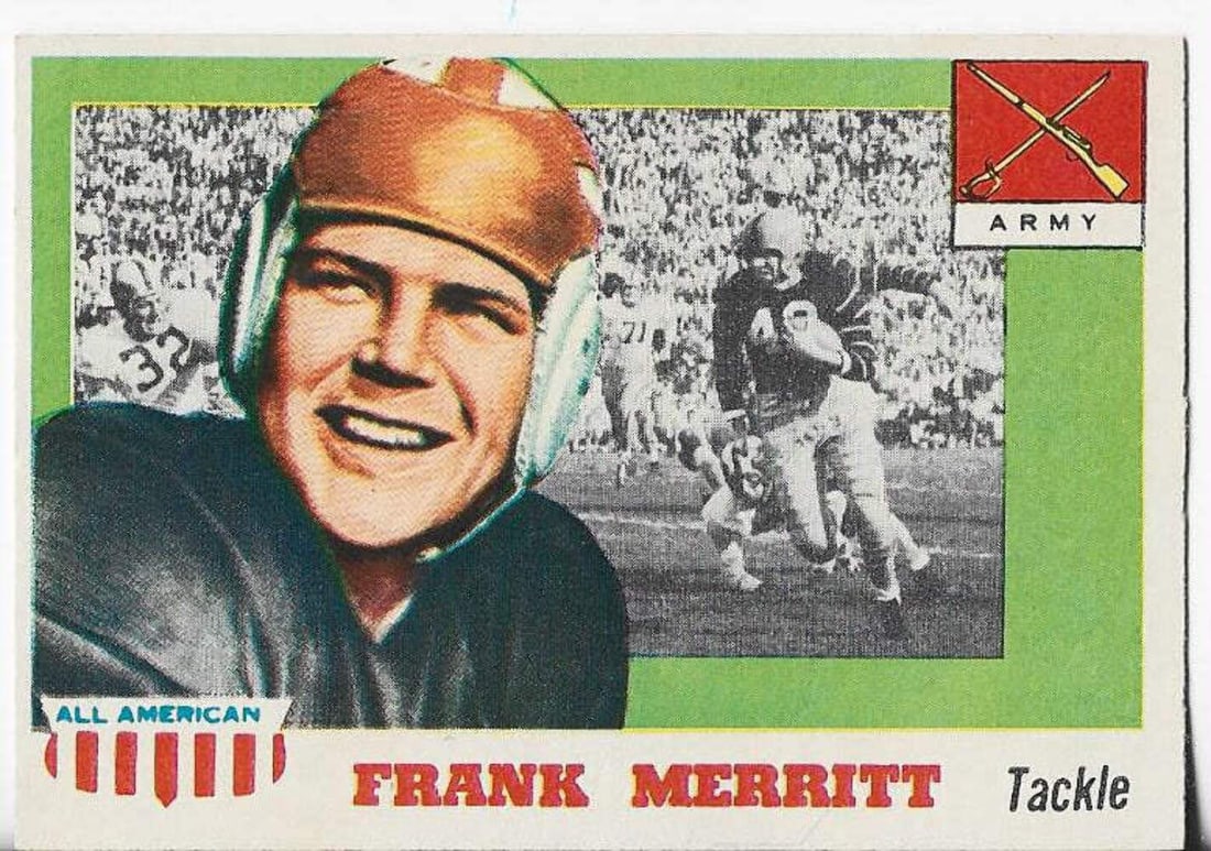 Merritt Frank 1955 American Card: Merritt Frank 1955 American Card Item Specifics: Frank Merritt 1955 All American Card Product Disclaimer: All collectibles are sold as-is; any grading given reflects opinion, not a guarantee. For inqu