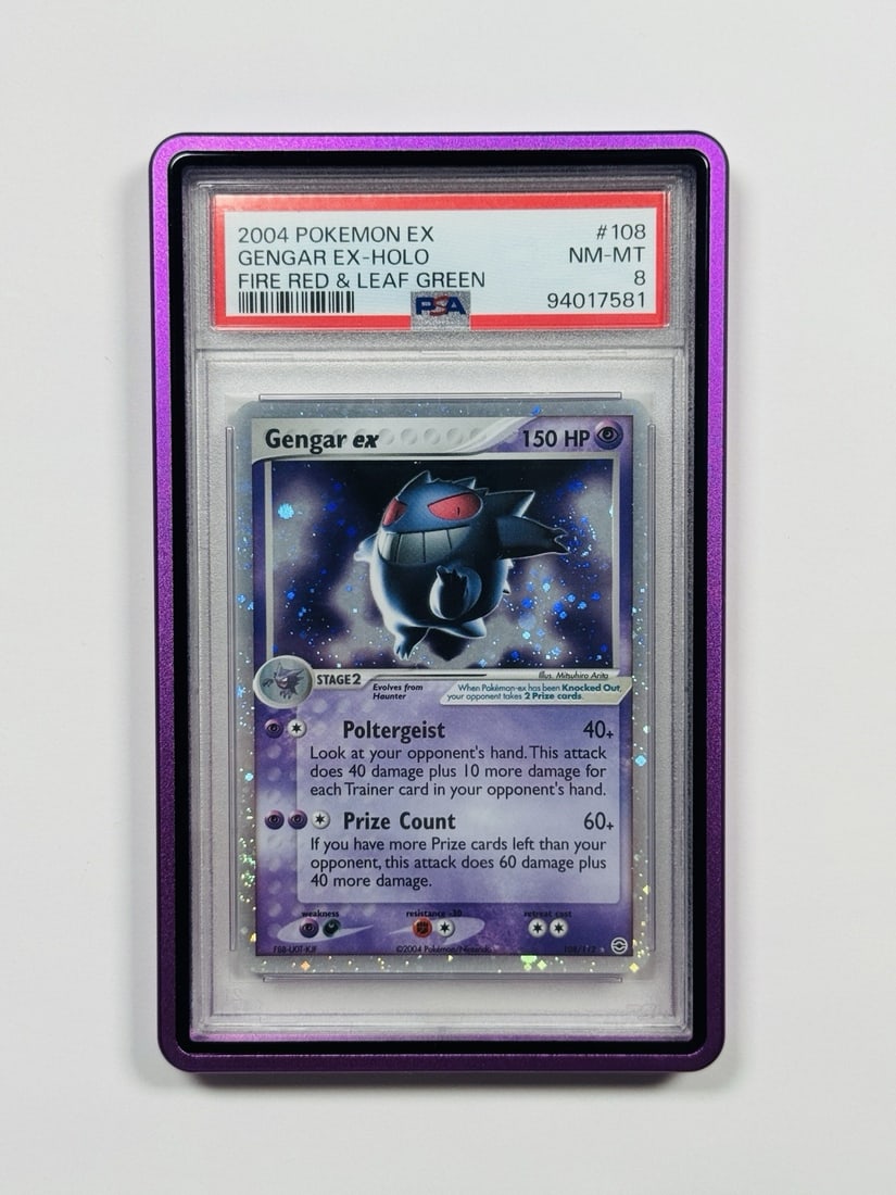 2004 POKEMON EX FIRE RED & LEAF GREEN #108 GENGAR-HOLO PSA 8: 2004 POKEMON EX FIRE RED & LEAF GREEN #108 GENGAR-HOLO PSA 8 2004 Pok?mon EX Fire Red & Leaf Green #108 Gengar-Holo PSA 8 - A rare and highly graded holographic card from the popular Pok?mon Trading C