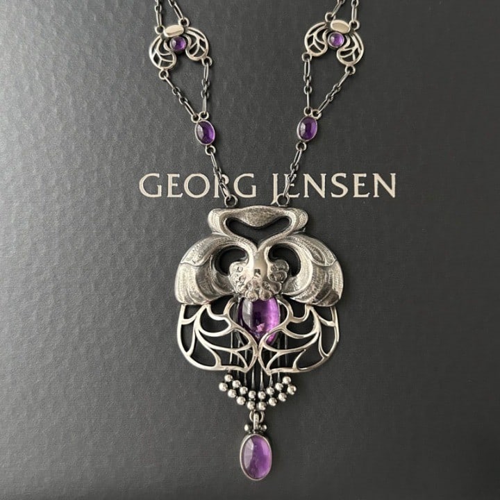 Georg Jensen No 1 Limited Edition 1904 2014 Amethyst Sterling Silver Necklace: Georg Jensen No 1 Limited Edition 1904 2014 Amethyst Sterling Silver Necklace Item Specifics: Brand: Georg Jensen Type: Necklace Metal Purity: 925 Color: Silver Style: Pendant Base Metal: Sterling Sil