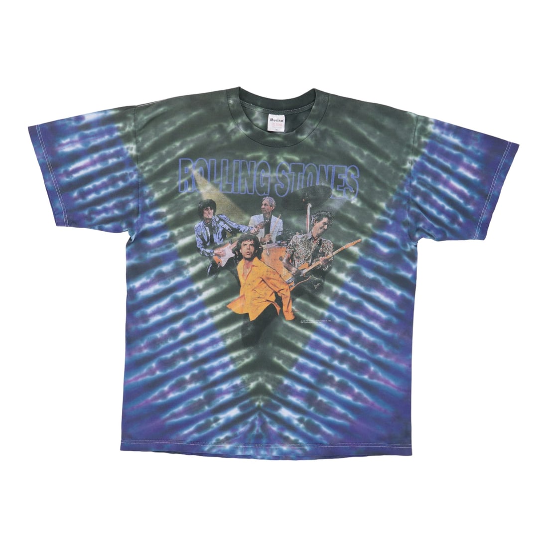1999 Rolling Stones No Security Tie Dye Shirt: 1999 Rolling Stones No Security Tie Dye Shirt Tie-dye shirt from the iconic Rolling Stones' 1999 No Security tour, featuring a vibrant and eye-catching design. This unique piece of rock 'n' roll histo