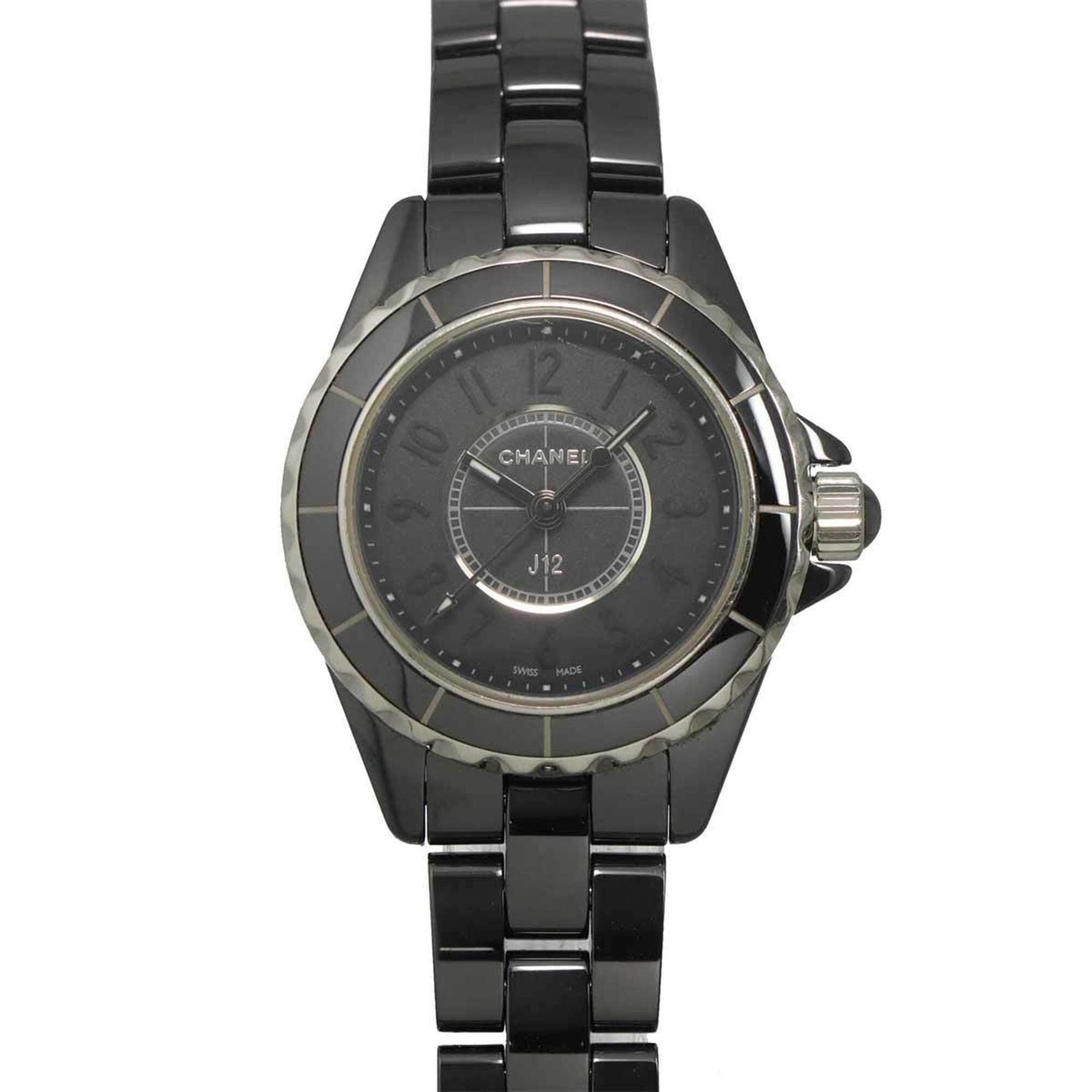 Chanel Wristwatch: Chanel Wristwatch Ceramic and stainless steel materials combine in this sleek 29mm black dial wristwatch, featuring a quartz movement. The case diameter is 29mm with a wrist size of 15cm, making it su