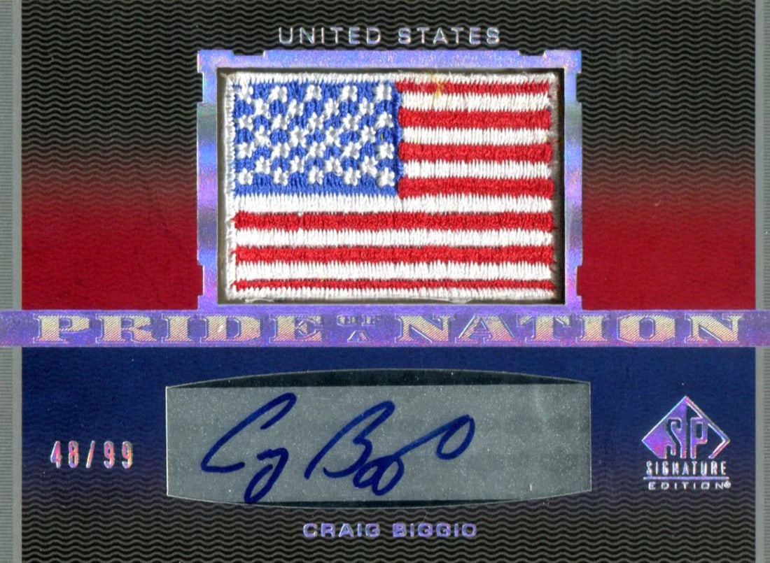 Biggio Craig Sp Pride of Nation Autographed 2012 Patch Deck Upper (1 of 1)