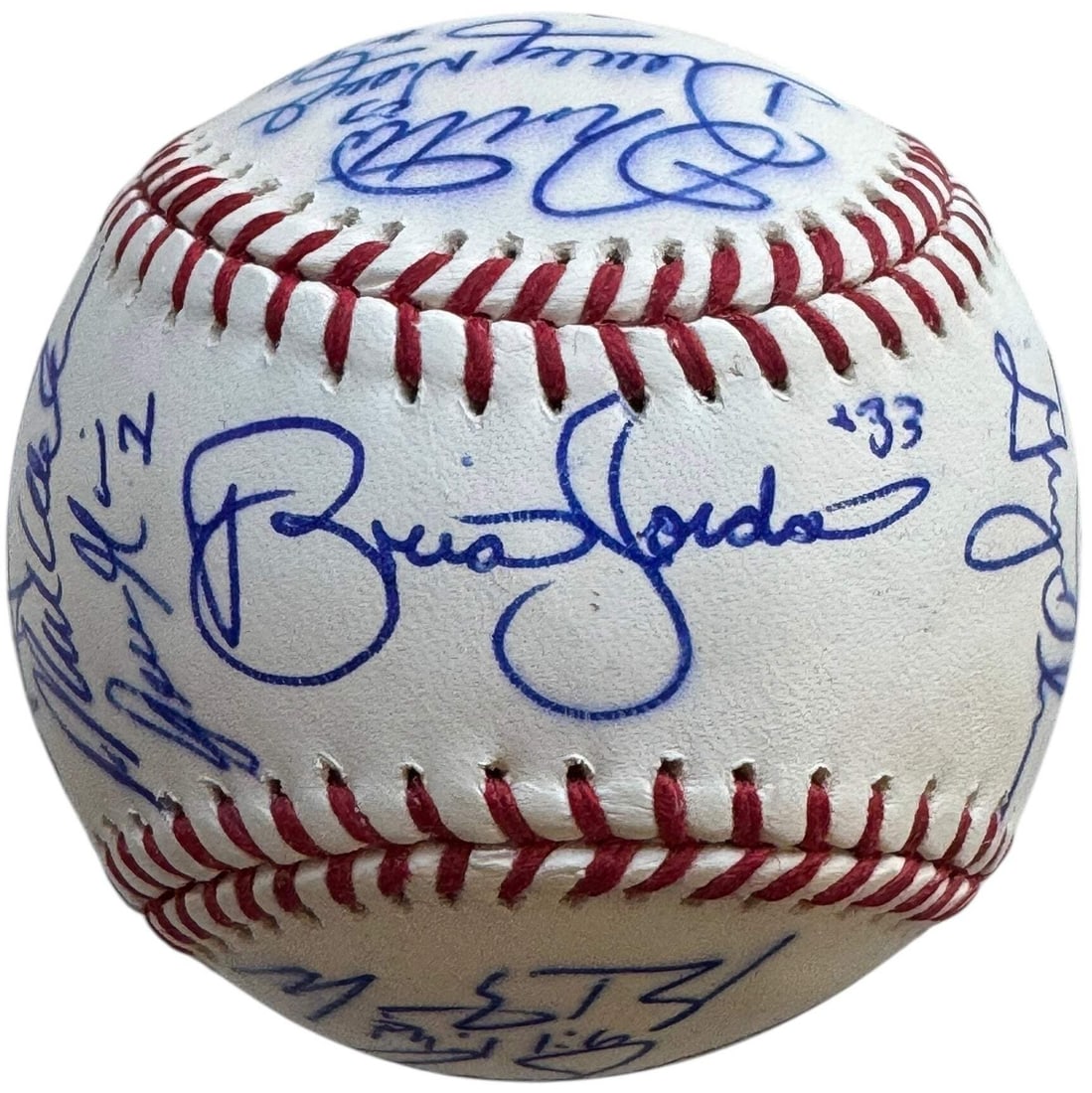 Major League Greats Atlanta Braves Official Multi Signed Autographed Baseball: Major League Greats Atlanta Braves Official Multi Signed Autographed Baseball Signed in blue pen by sixteen former Atlanta Braves players on an official Major League Baseball, this ball showcases the
