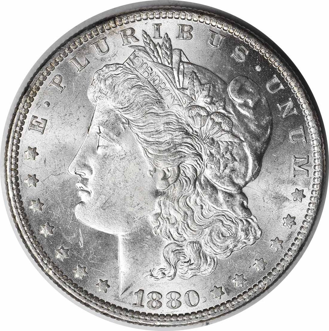 Morgan Silver Dollar 1880 Choice BU Uncertified: Morgan Silver Dollar 1880 Choice BU Uncertified Choice BU Uncertified Morgan Silver Dollar 1880 boasts an exceptionally high grade, showcasing its condition and rarity. This uncirculated coin features