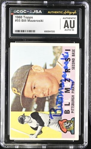 1960 Topps Bill Mazeroski CGC x JSA Auth Signed/ Auto Baseball Card BA202273 (1 of 2)