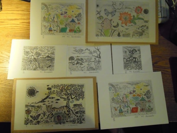 7pc Mitsutaka Kawasaki Copperplate Etching Set 1989 1995 Japanese Modern Art: 7pc Mitsutaka Kawasaki Copperplate Etching Set 1989 1995 Japanese Modern Art Item Specifics: Artist: Mitsutaka Kawasaki Subject: Modernist Etchings Material: Paper Style: Japanese Size: 8 x 6 cm