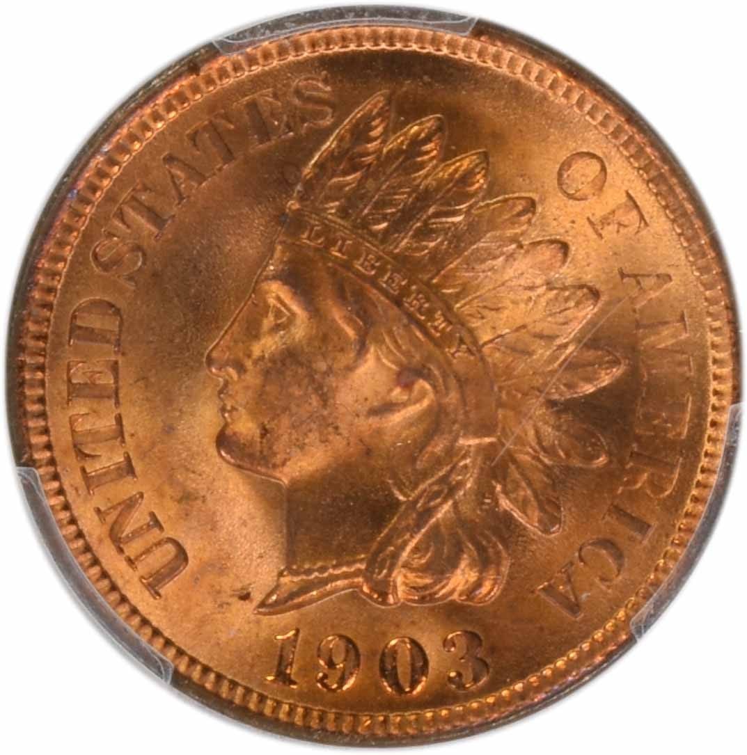 MS65RD Cent Indian 1903 - 2